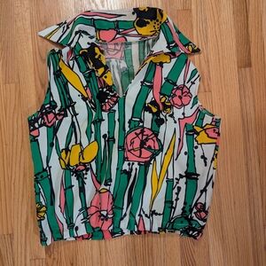 Colorful Abstract Print Women's Top